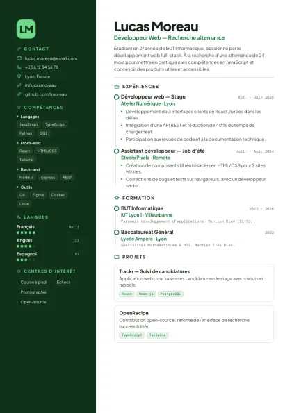 Modèle Sidebar